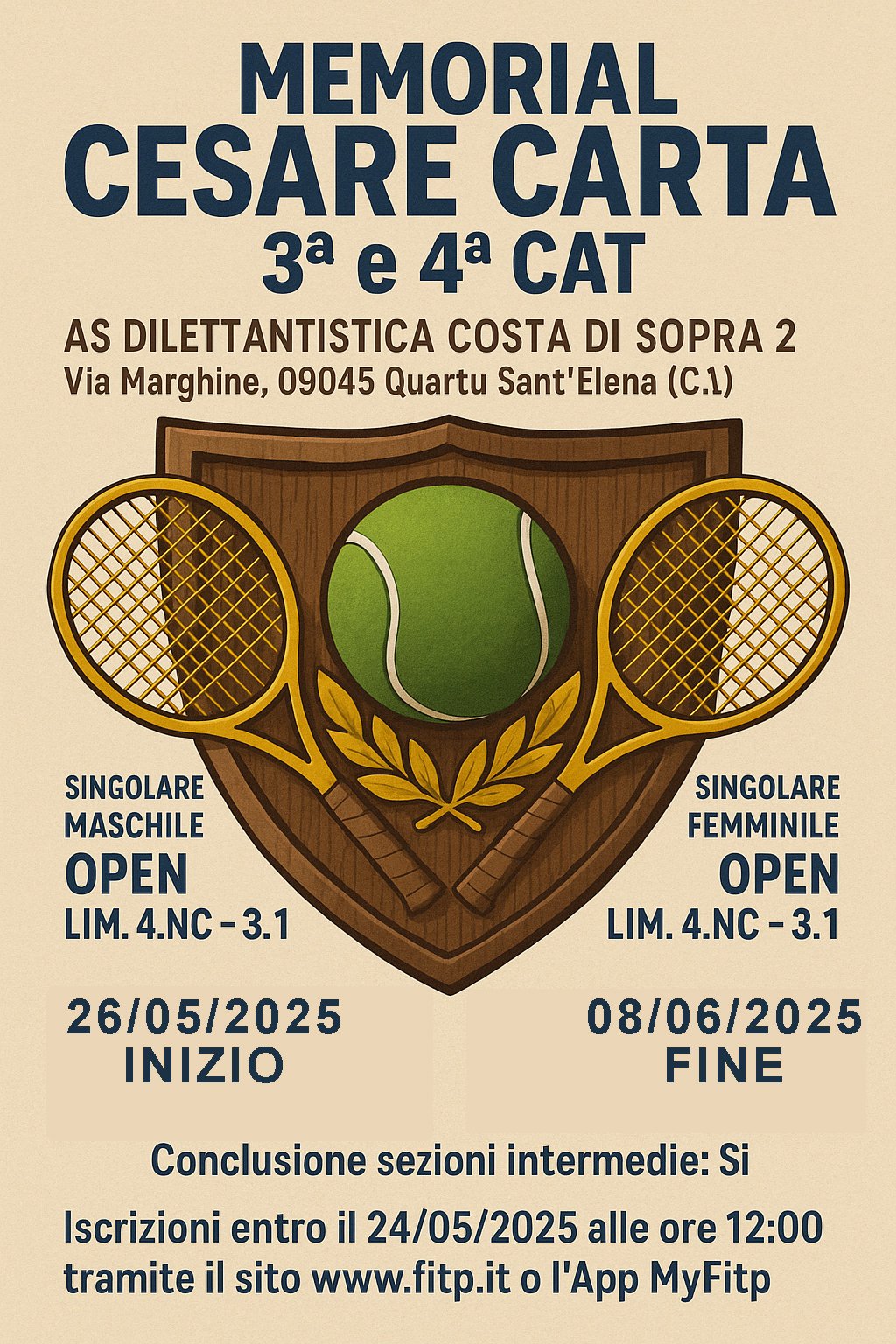 Memorial Cesare Carta – Torneo di Tennis 3ª e 4ª Categoria
